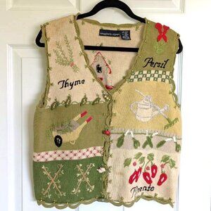 Vintage the eagle's eye Herb Garden vest size M